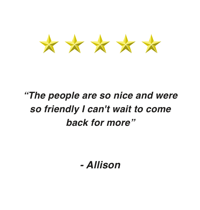 Five star review from Allison