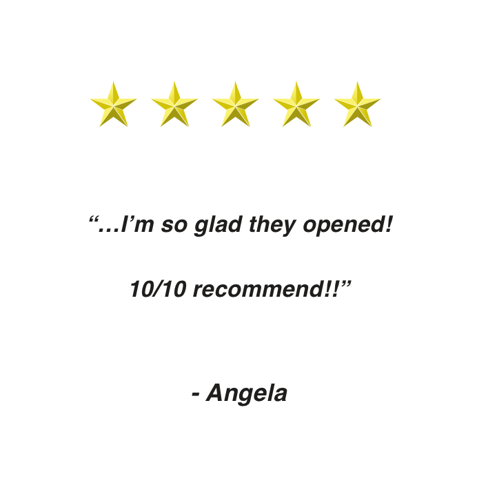 Five star review from Angela