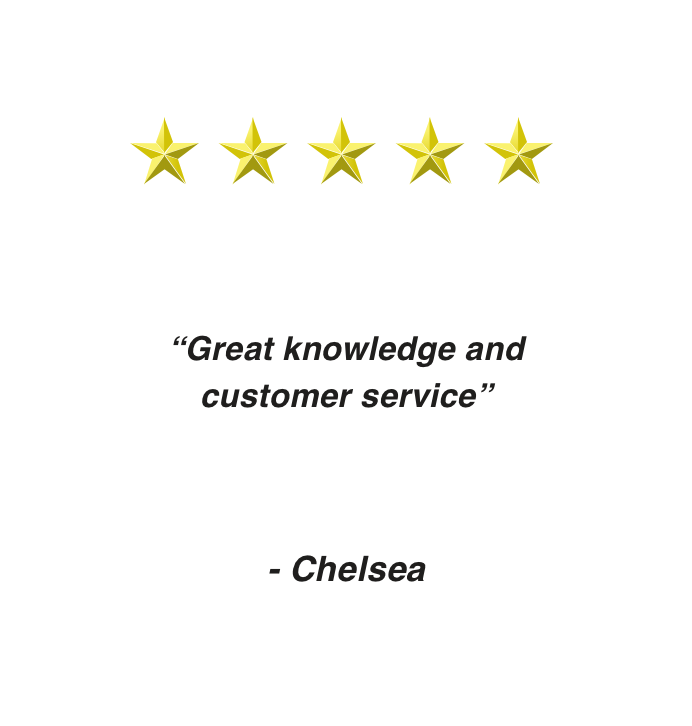 Five star review from Chelsea